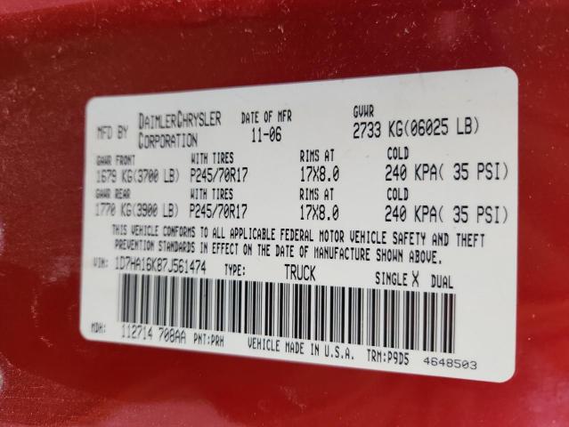 Aukcja sprzedaży 2007 Dodge Ram 1500, vin: 1D7HA16K87J561474, numer aukcji: 93738405
