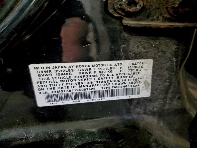 Продаж на аукціоні авто 2009 Honda Fit Sport, vin: JHMGE88419S057426, номер лоту: 94242265
