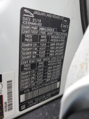 Aukcja sprzedaży 2018 Jaguar F-pace Pre, vin: SADCK2FN9JA296349, numer aukcji: 92370295