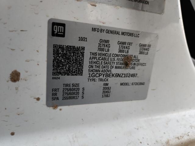 Aukcja sprzedaży 2022 Chevrolet Silverado Ltd, vin: 1GCPYBEK6NZ102497, numer aukcji: 90914045