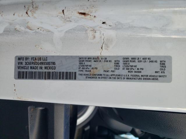 92786095 :رقم المزاد ، 3C6ERVDG4ME500795 vin ، 2021 Ram Promaster 2500 مزاد بيع