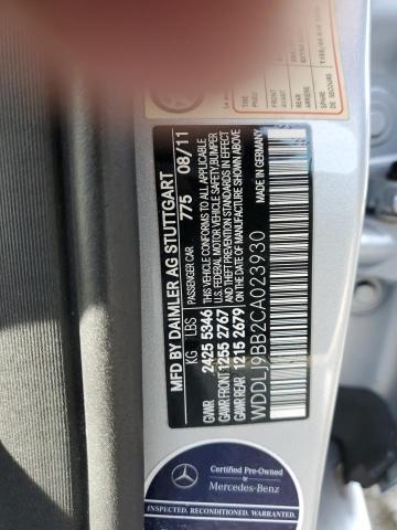 92803705 :رقم المزاد ، WDDLJ9BB2CA023930 vin ، 2012 Mercedes-benz Cls مزاد بيع