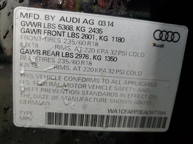 Продаж на аукціоні авто 2014 Audi Q5, vin: WA1CFAFP3EA097194, номер лоту: 51321286