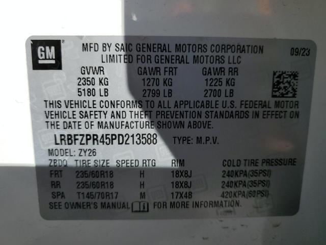 Продажа на аукционе авто 2023 Buick Envision, vin: LRBFZPR45PD213588, номер лота: 90930045
