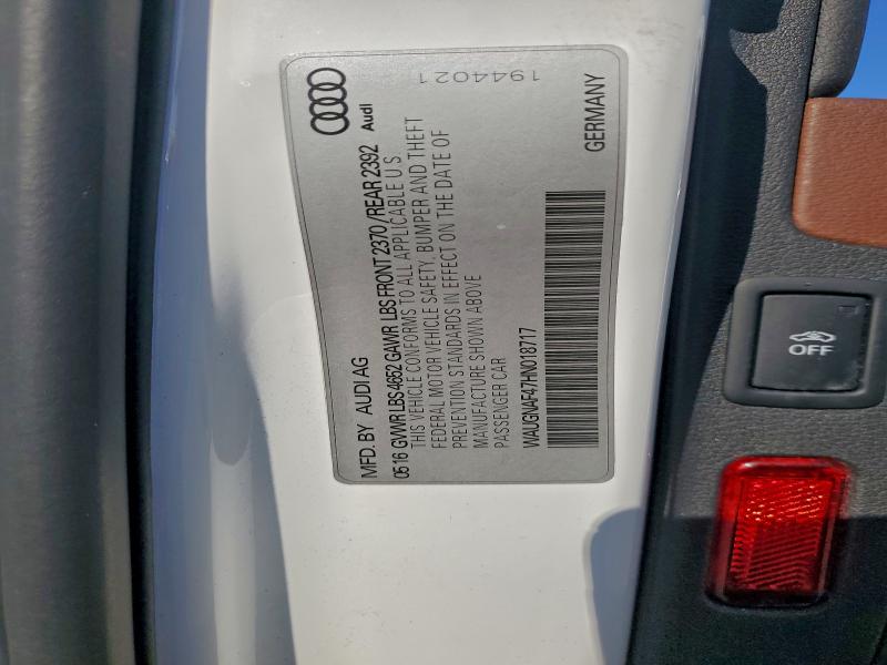 94495065 :رقم المزاد ، WAUGNAF47HN018717 vin ، 2017 Audi A4 مزاد بيع