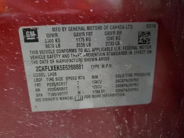 90284795 :رقم المزاد ، 2GKFLXEK5E6288881 vin ، 2014 Gmc Terrain مزاد بيع