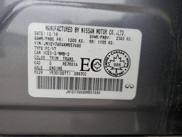 92445015 :رقم المزاد ، JN1EV7AR4KM557490 vin ، 2019 Infiniti Q50 مزاد بيع