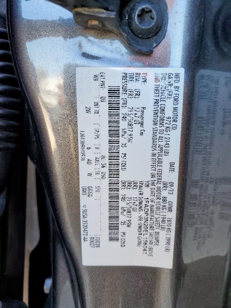 2014 Ford Focus Tita მანქანა იყიდება აუქციონზე, vin: 1FADP3N20EL156043, აუქციონის ნომერი: 90835295