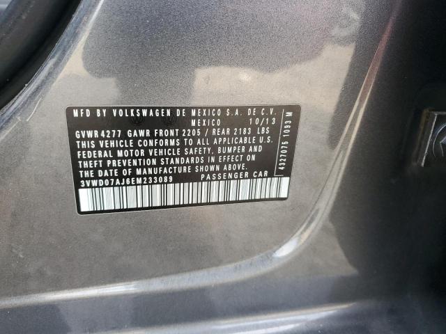 2014 Volkswagen Jetta მანქანა იყიდება აუქციონზე, vin: 3VWD07AJ6EM233089, აუქციონის ნომერი: 92249195