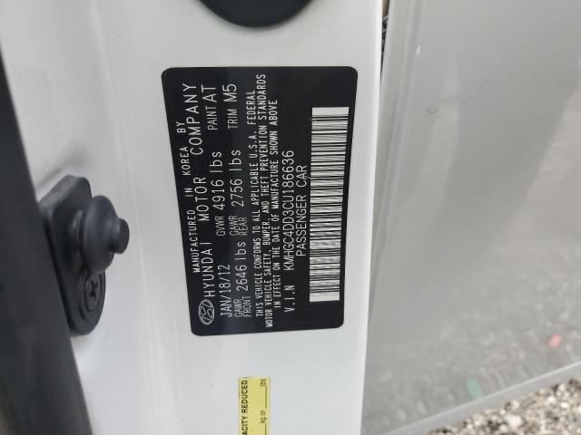 Auction sale of the 2012 Hyundai Genesis, vin: KMHGC4DD3CU186636, lot number: 91896755