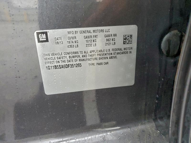 93387485 :رقم المزاد ، 1G11B5SA6DF351265 vin ، 2013 Chevrolet Malibu مزاد بيع