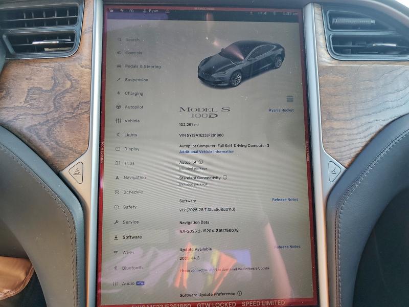 90826585 :رقم المزاد ، 5YJSA1E23JF261860 vin ، 2018 Tesla Model S مزاد بيع
