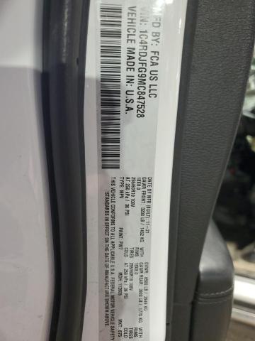 2021 Dodge Durango მანქანა იყიდება აუქციონზე, vin: 1C4RDJFG9MC847528, აუქციონის ნომერი: 91871005
