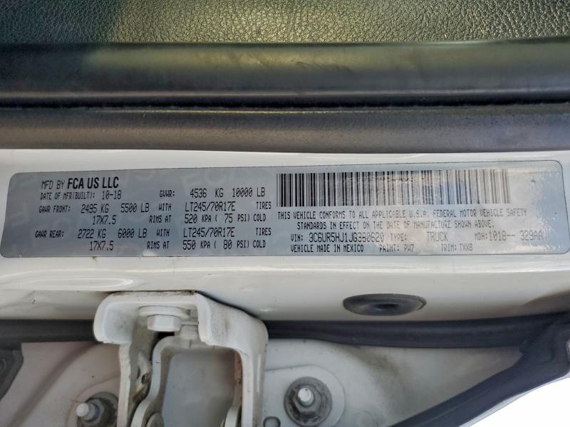 Продаж на аукціоні авто 2018 Ram 2500, vin: 3C6UR5HJ1JG380620, номер лоту: 94324025