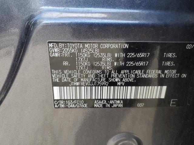 92756065 :رقم المزاد ، JTMWFREV0JJ175992 vin ، 2018 Toyota Rav4 مزاد بيع