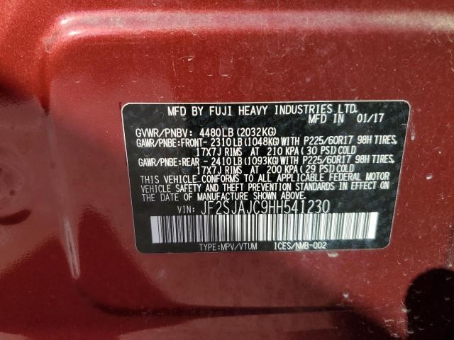 Продаж на аукціоні авто 2017 Subaru Forester 2, vin: JF2SJAJC9HH541230, номер лоту: 92433975