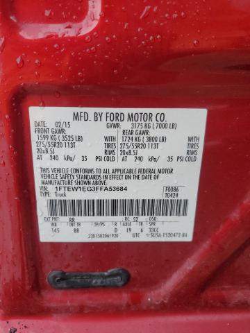 93098395 :رقم المزاد ، 1FTEW1EG3FFA53684 vin ، 2015 Ford F150 Super مزاد بيع