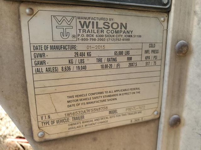 Продаж на аукціоні авто 2015 Wilson Livestock Trailer, vin: 1W16532A7F5548758, номер лоту: 92265565