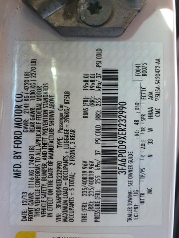 2014 Ford Fusion მანქანა იყიდება აუქციონზე, vin: 3FA6P0D9XER232990, აუქციონის ნომერი: 93154045