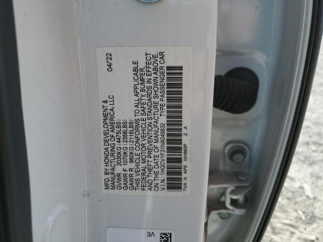 Aukcja sprzedaży 2022 Honda Accord, vin: 1HGCV1F31NA049832, numer aukcji: 93039485