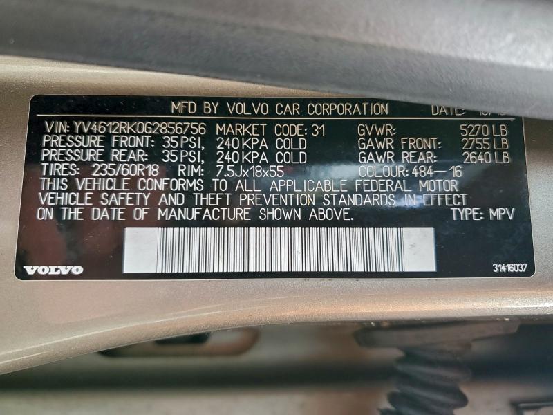 Продажа на аукционе авто 2016 Volvo Xc60 T5 Pr, vin: YV4612RK0G2856756, номер лота: 93897895