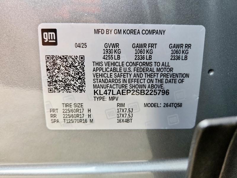 2025 Buick Envista მანქანა იყიდება აუქციონზე, vin: KL47LAEP2SB225796, აუქციონის ნომერი: 93302385