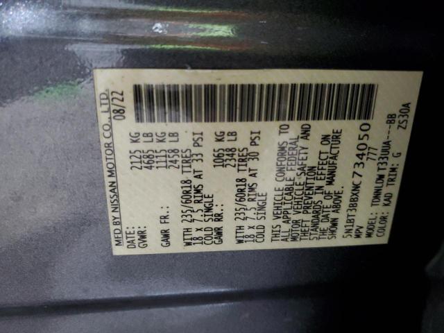 Aukcja sprzedaży 2022 Nissan Rogue Sv, vin: 5N1BT3BBXNC734050, numer aukcji: 91050765