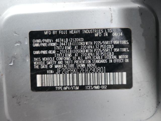 Продаж на аукціоні авто 2014 Subaru Xv Crosstr, vin: JF2GPBKC2EH290801, номер лоту: 93713435