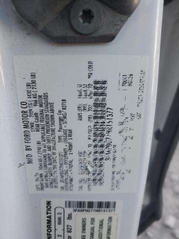 Продажа на аукционе авто 2017 Ford Fusion, vin: 3FA6P0G77HR151377, номер лота: 92389855