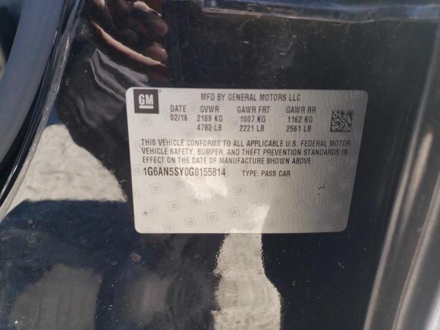 92568255 :رقم المزاد ، 1G6AN5SY0G0155814 vin ، 2016 Cadillac Ats-v مزاد بيع