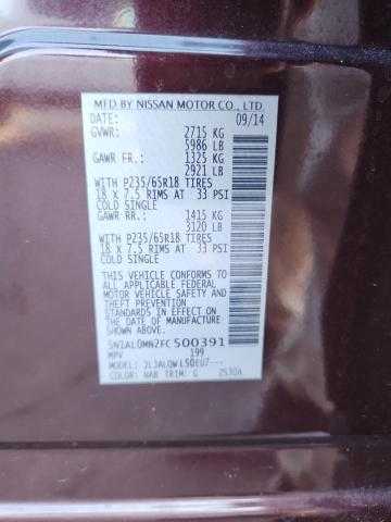 Aukcja sprzedaży 2015 Infiniti Qx60, vin: 5N1AL0MN2FC500391, numer aukcji: 92124965
