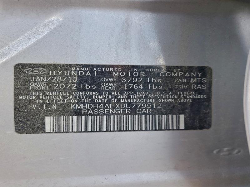 Продаж на аукціоні авто 2013 Hyundai Elantra Gl, vin: KMHDH4AEXDU779512, номер лоту: 94598265