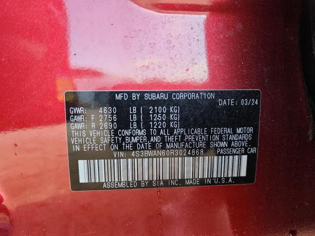 Продаж на аукціоні авто 2024 Subaru Legacy, vin: 4S3BWAN60R3024868, номер лоту: 91276065