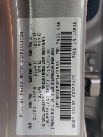 92507745 :رقم المزاد ، JM1BPAKM0P1622936 vin ، 2023 Mazda 3 مزاد بيع