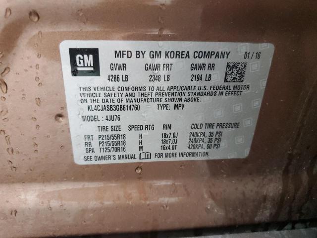 Продажа на аукционе авто 2016 Buick Encore, vin: KL4CJASB3GB614760, номер лота: 93874805
