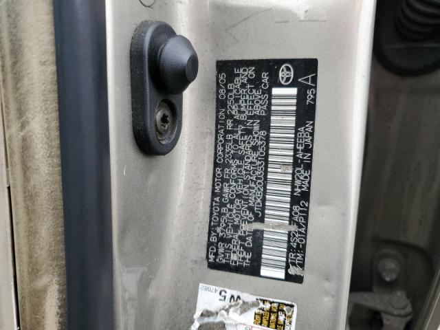 93697965 :رقم المزاد ، JTDKB20U353105378 vin ، 2005 Toyota Prius مزاد بيع