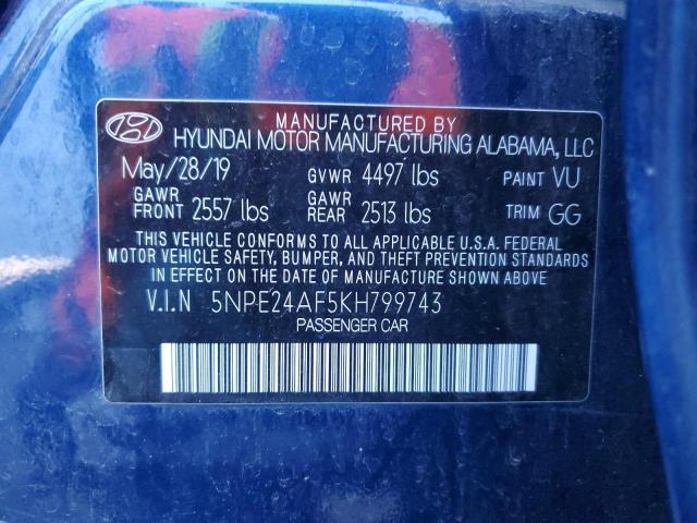 Aukcja sprzedaży 2019 Hyundai Sonata, vin: 5NPE24AF5KH799743, numer aukcji: 93476195