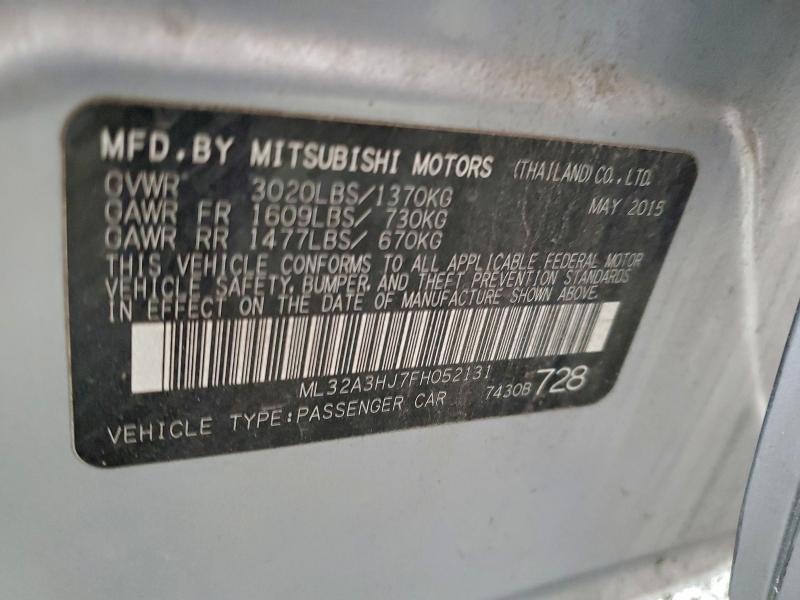 94190195 :رقم المزاد ، ML32A3HJ7FH052131 vin ، 2015 Mitsubishi Mirage De مزاد بيع