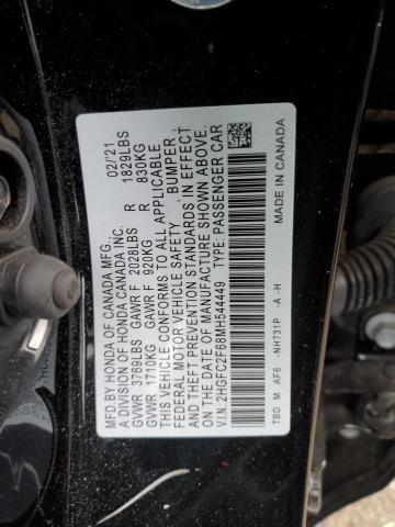 Продажа на аукционе авто 2021 Honda Civic, vin: 2HGFC2F68MH544449, номер лота: 93626505