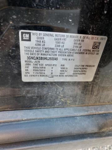 2017 Chevrolet Trax მანქანა იყიდება აუქციონზე, vin: 3GNCJKSB9HL260049, აუქციონის ნომერი: 91970035