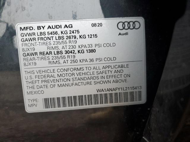 Продаж на аукціоні авто 2020 Audi Q5, vin: WA1ANAFY1L2115413, номер лоту: 93406715