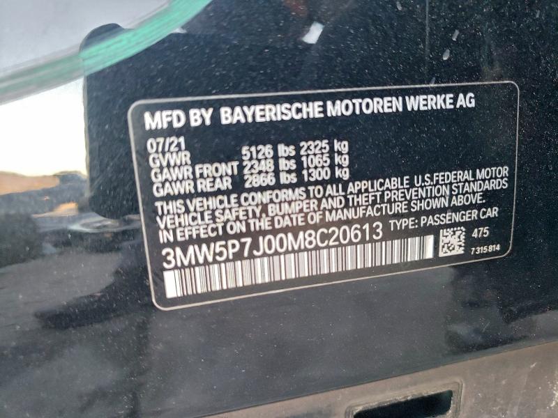 Aukcja sprzedaży 2021 Bmw 330e, vin: 3MW5P7J00M8C20613, numer aukcji: 94183575
