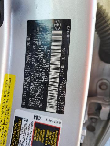92056285 :رقم المزاد ، 4T1BF3EK7BU191443 vin ، 2011 Toyota Camry مزاد بيع