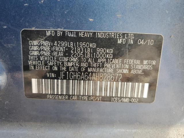 Продажа на аукционе авто 2010 Subaru Impreza 2., vin: JF1GH6A64AH828672, номер лота: 93666365