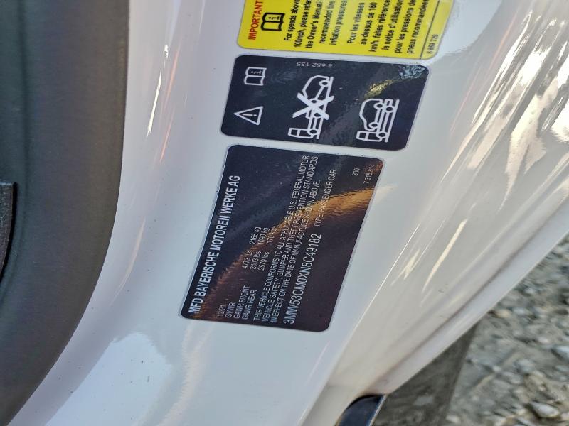 94473935 :رقم المزاد ، 3MW53CM0XN8C49182 vin ، 2022 Bmw M240xi مزاد بيع