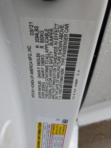 2021 Honda Accord მანქანა იყიდება აუქციონზე, vin: 1HGCV2F37MA014264, აუქციონის ნომერი: 92644325