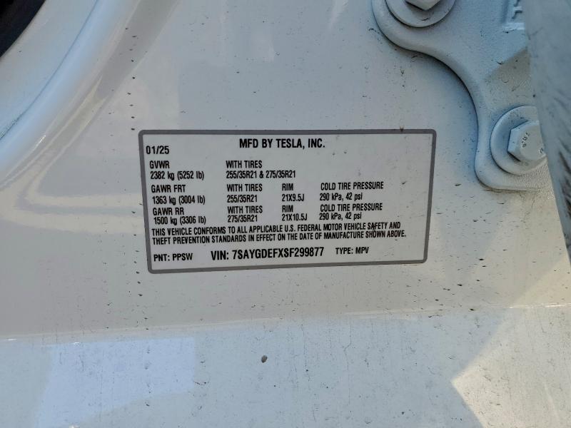 2025 Tesla Model Y მანქანა იყიდება აუქციონზე, vin: 7SAYGDEFXSF299877, აუქციონის ნომერი: 94251095