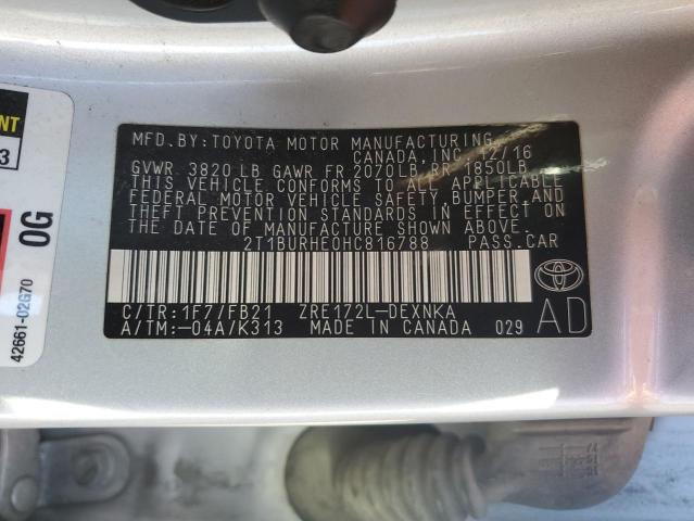 Aukcja sprzedaży 2017 Toyota Corolla L, vin: 2T1BURHE0HC816788, numer aukcji: 91922195