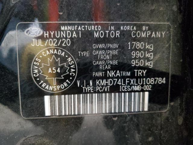 Aukcja sprzedaży 2020 Hyundai Elantra, vin: KMHD74LFXLU108784, numer aukcji: 91190335