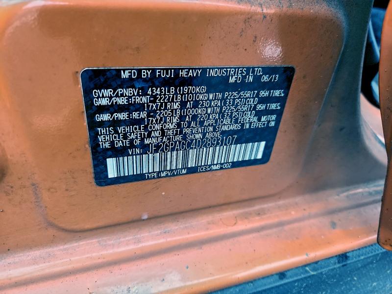 94171815 :رقم المزاد ، JF2GPAGC4D2893107 vin ، 2013 Subaru Xv Crosstrek مزاد بيع